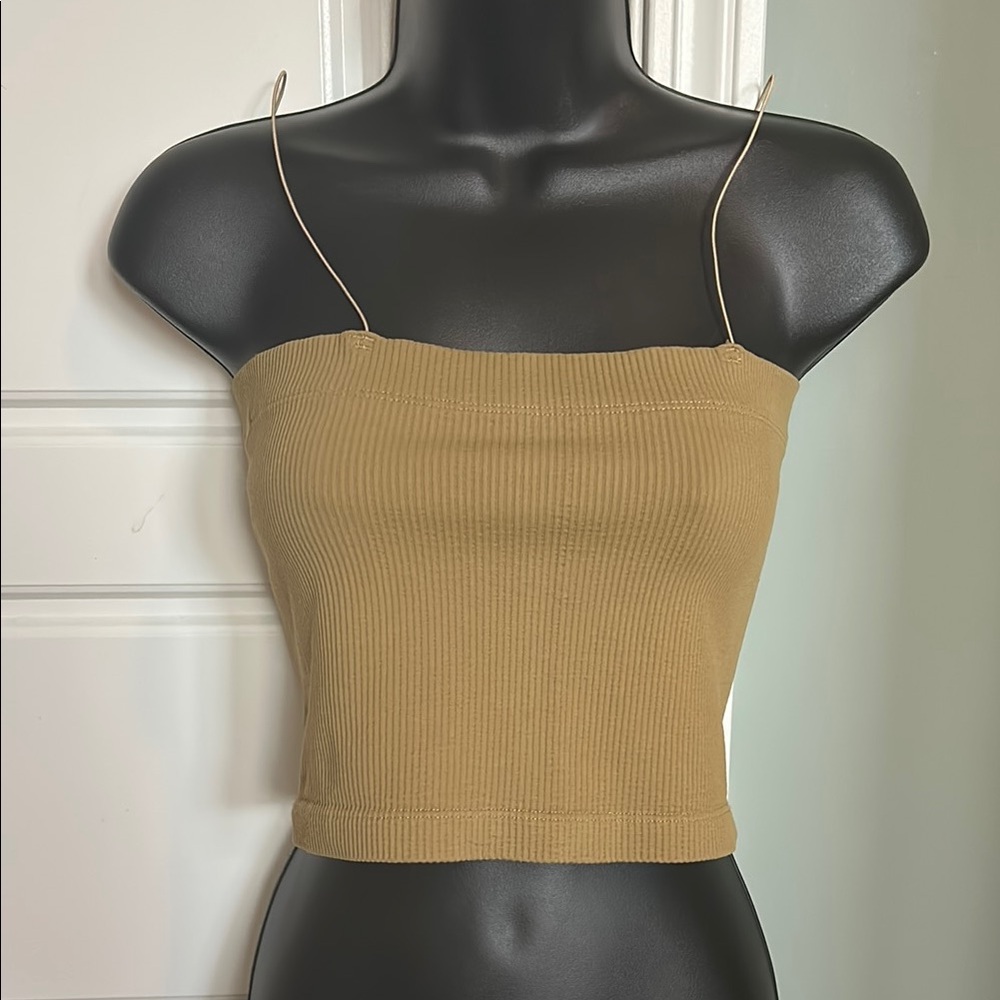 Olive Green Bandau Ribbed Top